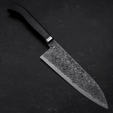Santoku SG-2 Black Damascus Western Ebony Handle 180mm (7”)-[Musashi]-[Japanese-Kitchen-Knives]