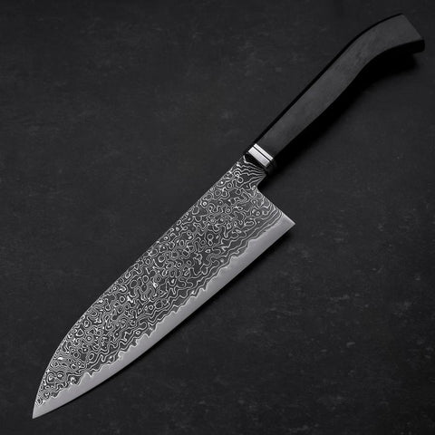 Santoku SG-2 Black Damascus Western Ebony Handle 180mm-[Musashi]-[Japanese-Kitchen-Knives]