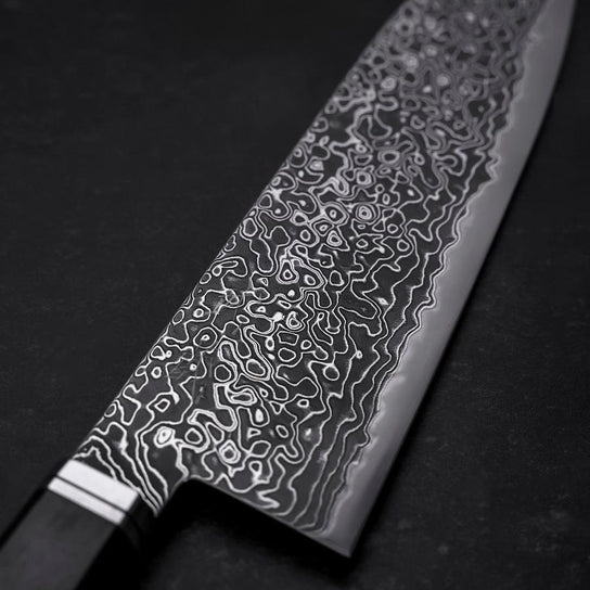 Santoku SG-2 Black Damascus Western Ebony Handle 180mm