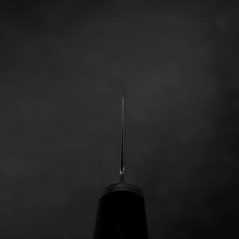 Santoku SG-2 Black Damascus Western Ebony Handle 180mm-[Musashi]-[Japanese-Kitchen-Knives]