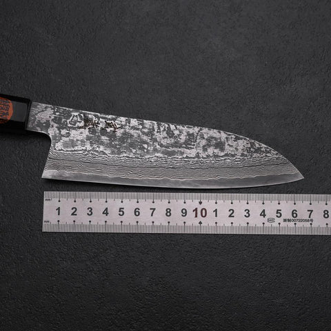 Santoku SG-2 Damascus Ebony Handle 165mm-[Musashi]-[Japanese-Kitchen-Knives]