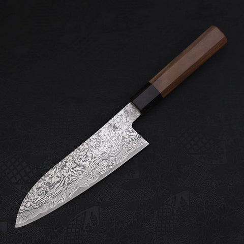 Santoku SG-2 Damascus Walnut Handle 165mm (6.5”)-[Musashi]-[Japanese-Kitchen-Knives]