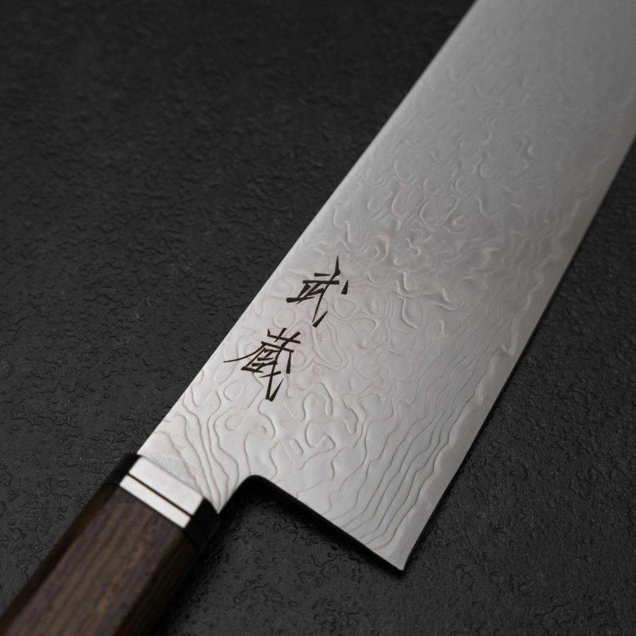 산토쿠 SG-2 다마스커스 서양식 골든 에보니 손잡이 180mm – MUSASHI