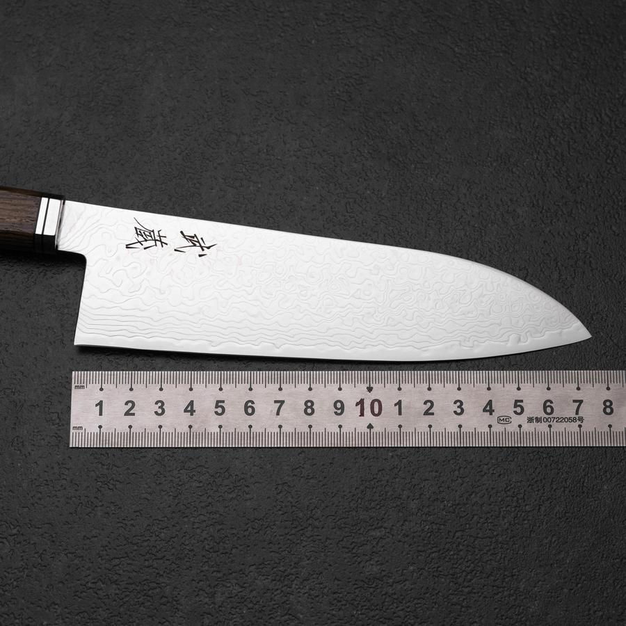 Santoku SG-2 Damascus Western Golden Ebony Handle 180mm-[Musashi]-[Japanese-Kitchen-Knives]