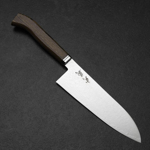 Santoku SG-2 Damascus Western Golden Ebony Handle 180mm-[Musashi]-[Japanese-Kitchen-Knives]