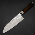 Santoku SG-2 Mirror Tsuchime Damascus Octagonal Mahogany Handle 180mm (7”)-[Musashi]-[Japanese-Kitchen-Knives]