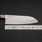 Santoku SG-2 Mirror Tsuchime Damascus Octagonal Mahogany Handle 180mm (7”)-[Musashi]-[Japanese-Kitchen-Knives]