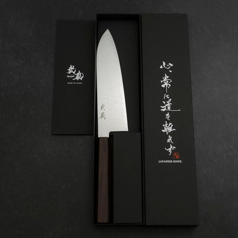 Santoku SG-2 Nickel Damascus Ebony Handle 180mm (7”)-[Musashi]-[Japanese-Kitchen-Knives]