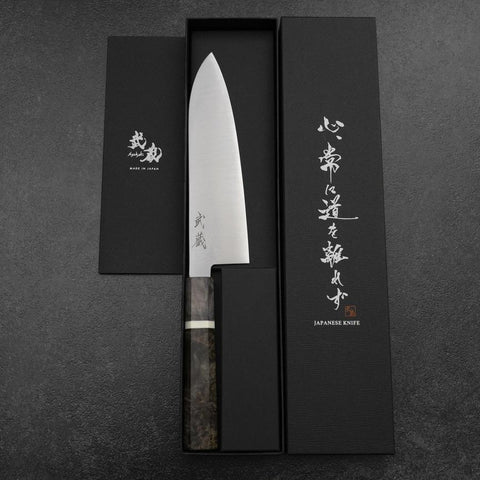 Santoku SG-2 Polished Maple Handle 180mm-[Musashi]-[Japanese-Kitchen-Knives]