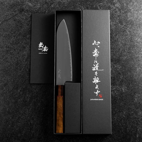 Santoku SG-2 Polished Ovangkol Handle 180mm-[Musashi]-[Japanese-Kitchen-Knives]