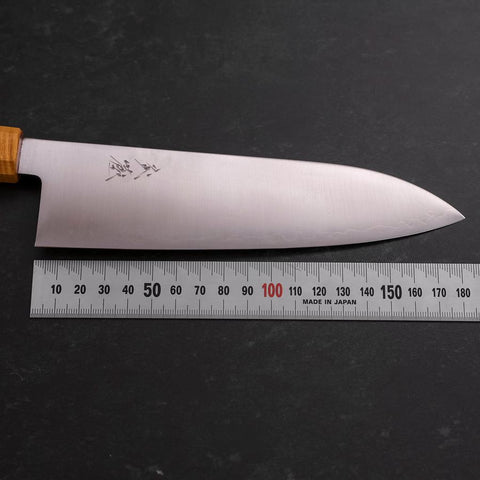 Santoku SG-2 Polished Yellow Maple Handle 180mm (7”)-[Musashi]-[Japanese-Kitchen-Knives]
