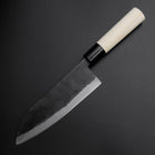 Santoku SK Steel Kurouchi Kurigata Magnolia Handle 165mm-[Musashi]-[Japanese-Kitchen-Knives]