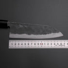 Santoku SK Steel Kurouchi Kurigata Magnolia Handle 165mm-[Musashi]-[Japanese-Kitchen-Knives]
