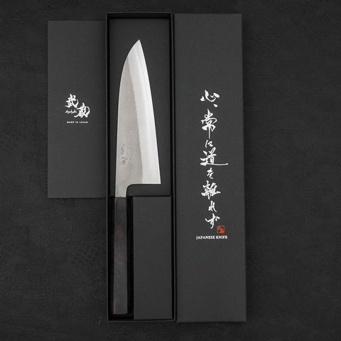 Santoku SKD11 Nashiji Ebony Handle 165mm (6.5”)-[Musashi]-[Japanese-Kitchen-Knives]