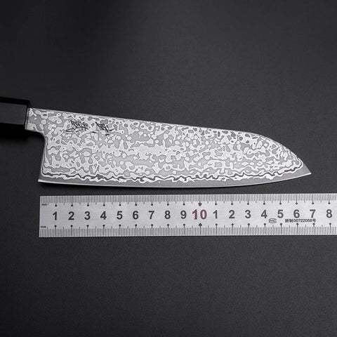 Santoku SLD Black Damascus Ebony Handle 170mm-[Musashi]-[Japanese-Kitchen-Knives]