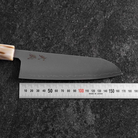Santoku SLD Mirror Buffalo Dark Pink Maple Handle 170mm (6.7”)-[Musashi]-[Japanese-Kitchen-Knives]