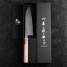 Santoku SLD Mirror Buffalo Light Pink Maple Handle 170mm (6.7”)-[Musashi]-[Japanese-Kitchen-Knives]