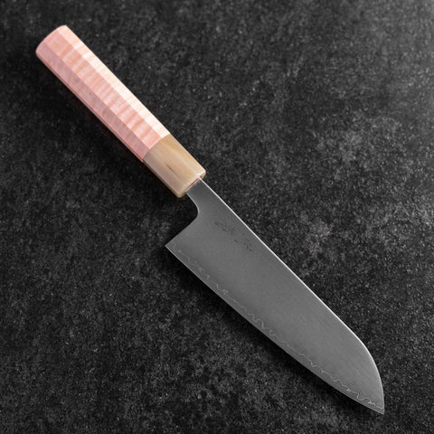 Santoku SLD Mirror Buffalo Light Pink Maple Handle 170mm-[Musashi]-[Japanese-Kitchen-Knives]