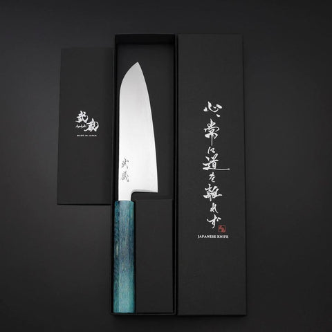 Santoku SLD Mirror Coral Shore Handle 170mm (6.7”)-[Musashi]-[Japanese-Kitchen-Knives]