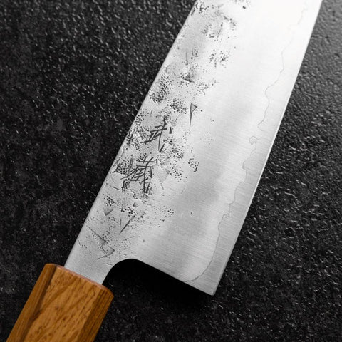 Santoku SLD Nashiji Washi Oak Handle 165mm-[Musashi]-[Japanese-Kitchen-Knives]