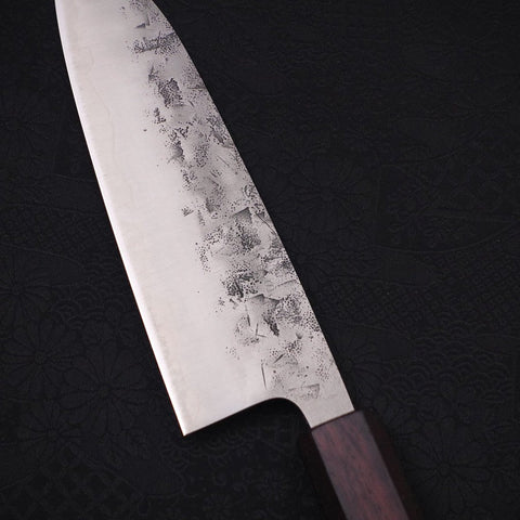 Santoku SLD Nashiji Washi Purple Urushi Handle 165mm (6.5”)-[Musashi]-[Japanese-Kitchen-Knives]