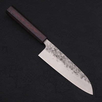 Santoku SLD Nashiji Washi Purple Urushi Handle 165mm-SLD-Nashiji Washi-Japanese Handle-[Musashi]-[Japanese-Kitchen-Knives]
