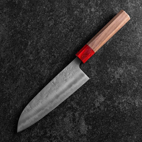 Santoku SLD Nashiji Washi Walnut Handle 165mm-[Musashi]-[Japanese-Kitchen-Knives]