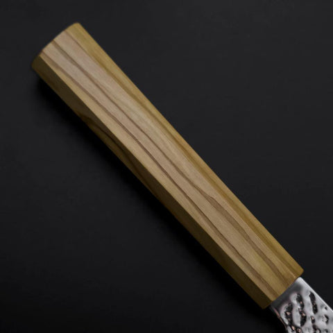 Santoku SLD Nickel Tsuchime Colored Damascus Olive Handle 170mm Limited Edition (6.7”)-[Musashi]-[Japanese-Kitchen-Knives]