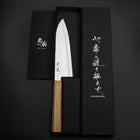Santoku SLD Nickel Tsuchime Colored Damascus Olive Handle 170mm Limited Edition (6.7”)-[Musashi]-[Japanese-Kitchen-Knives]