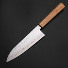 Santoku SLD Nickel Tsuchime Colored Damascus Olive Handle 170mm Limited Edition-[Musashi]-[Japanese-Kitchen-Knives]