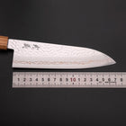 Santoku SLD Nickel Tsuchime Colored Damascus Olive Handle 170mm Limited Edition-[Musashi]-[Japanese-Kitchen-Knives]