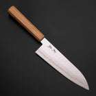 Santoku SLD Nickel Tsuchime Colored Damascus Olive Handle 170mm Limited Edition-[Musashi]-[Japanese-Kitchen-Knives]