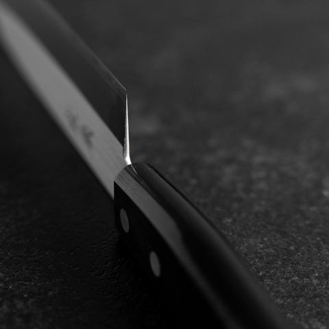 Santoku SLD Polished Western Black Handle 165mm (Tsuba Nashi) (6.5”)-[Musashi]-[Japanese-Kitchen-Knives]