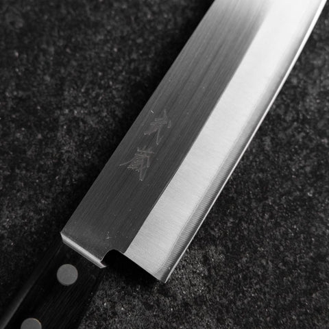 Santoku SLD Polished Western Black Handle 165mm (Tsuba Nashi)-[Musashi]-[Japanese-Kitchen-Knives]