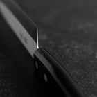 Santoku SLD Polished Western Black Handle 165mm (Tsuba Nashi)-[Musashi]-[Japanese-Kitchen-Knives]