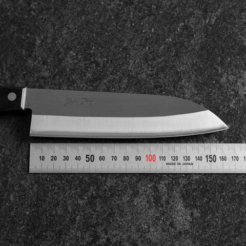 Santoku SLD Polished Western Black Handle 165mm (Tsuba Nashi)-[Musashi]-[Japanese-Kitchen-Knives]