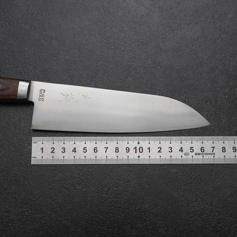 Santoku SLD Polished Western Mahogany Handle 165mm-[Musashi]-[Japanese-Kitchen-Knives]