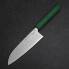 Santoku SLD Wave Nickel Damascus Green Urushi Handle 165mm (6.5”)-[Musashi]-[Japanese-Kitchen-Knives]