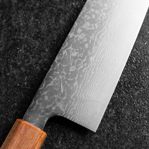 Santoku SPG-Strix Damascus Shitan Handle 165mm-[Musashi]-[Japanese-Kitchen-Knives]