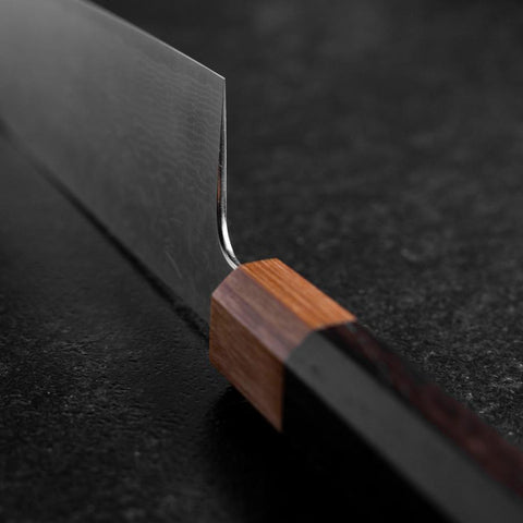 Santoku SPG-Strix Damascus Shitan Handle 165mm-[Musashi]-[Japanese-Kitchen-Knives]