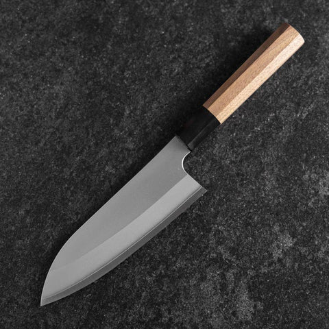 Santoku Silver Steel #3 Kasumi Buffalo Walnut Handle 165mm (6.5”)-[Musashi]-[Japanese-Kitchen-Knives]