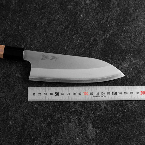 Santoku Silver Steel #3 Kasumi Buffalo Walnut Handle 165mm-[Musashi]-[Japanese-Kitchen-Knives]