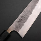 Santoku Silver Steel #3 Nashiji Black Ishime Urushi Handle 165mm (6.5”)-[Musashi]-[Japanese-Kitchen-Knives]