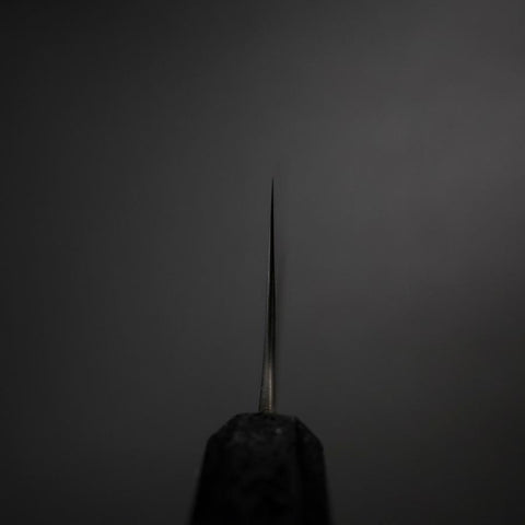 Santoku Silver Steel #3 Nashiji Black Ishime Urushi Handle 165mm-[Musashi]-[Japanese-Kitchen-Knives]