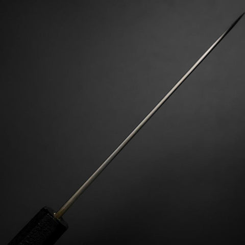 Santoku Silver Steel #3 Nashiji Black Ishime Urushi Handle 165mm-[Musashi]-[Japanese-Kitchen-Knives]