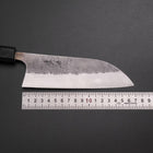 Santoku Silver Steel #3 Nashiji Black Ishime Urushi Handle 165mm-[Musashi]-[Japanese-Kitchen-Knives]