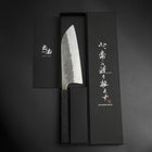 Santoku Silver Steel #3 Nashiji Black Ishime Urushi Handle 165mm-[Musashi]-[Japanese-Kitchen-Knives]