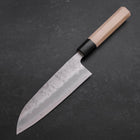 Santoku Silver Steel #3 Nashiji Buffalo Magnolia Handle 165mm (6.5”)-[Musashi]-[Japanese-Kitchen-Knives]