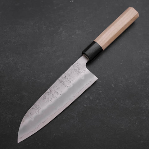 Santoku Silver Steel #3 Nashiji Buffalo Magnolia Handle 165mm (6.5”)-[Musashi]-[Japanese-Kitchen-Knives]