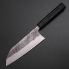 Santoku Silver Steel #3 Nashiji Damascus Black Ishime Urushi Handle 165mm (6.5”)-[Musashi]-[Japanese-Kitchen-Knives]